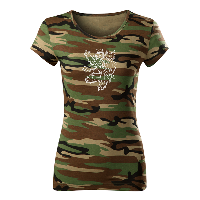 DRAGOWA damen T-shirt Tschechischer Löwe 150 g/m² Camouflage