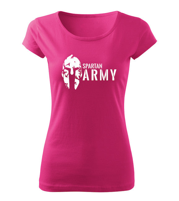 DRAGOWA damen Kurzshirt spartan army, rosa 150g/m2