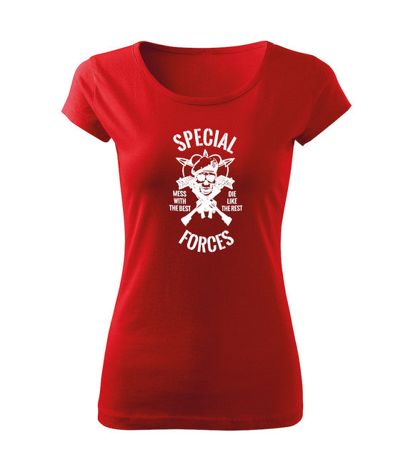 DRAGOWA damen Kurzshirt special forces, rot 150g/m2