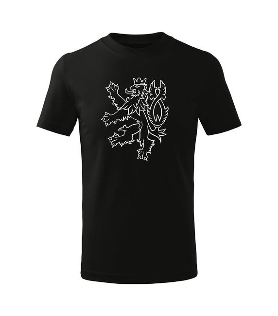 DRAGOWA kinder-Kurzarmshirt Tschechischer Löwe, schwarz
