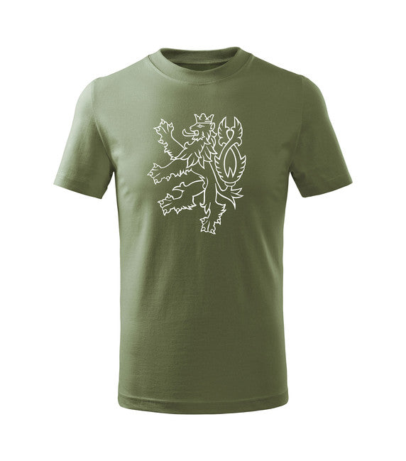 DRAGOWA kinder-Kurzarmshirt Tschechischer Löwe, oliv