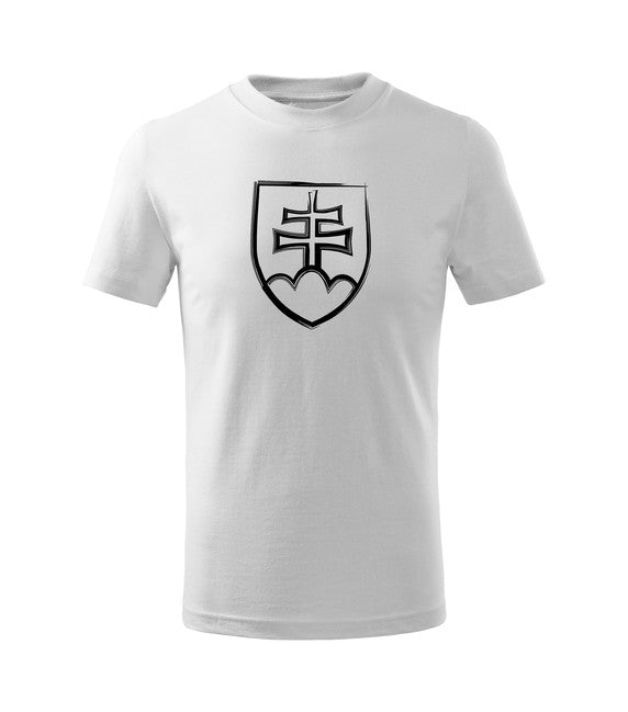 DRAGOWA kinder-Kurzarmshirt Slowakisches Wappen, weiß