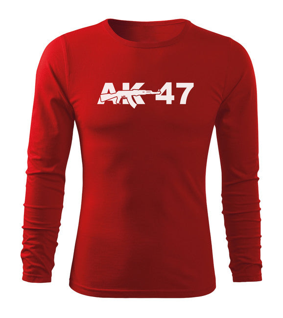 DRAGOWA Fit-T Langärmliges T-shirt ak47, rot 160g/m2