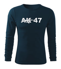 DRAGOWA Fit-T Langarmshirt AK-47 160 g/m², dunkelblau