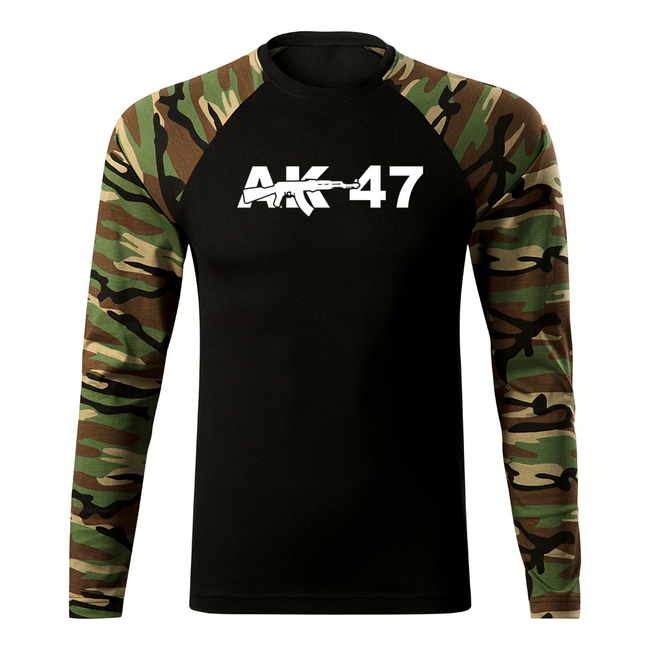 DRAGOWA Fit-T Langärmliges T-shirt ak47, woodland 160g/m2