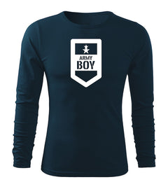 DRAGOWA Fit-T Langarmshirt army boy 160 g/m², dunkelblau
