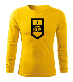 DRAGOWA Fit-T Langarmshirt army boy 160 g/m², gelb