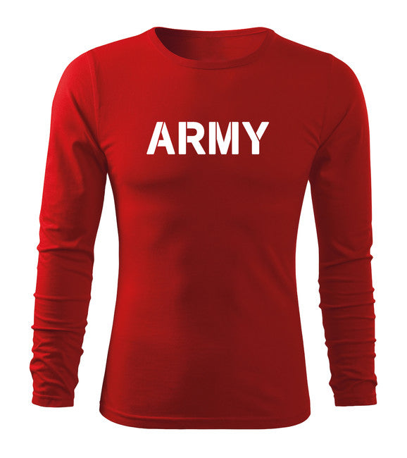 DRAGOWA Fit-T Langärmliges T-shirt army, rot 160g/m2