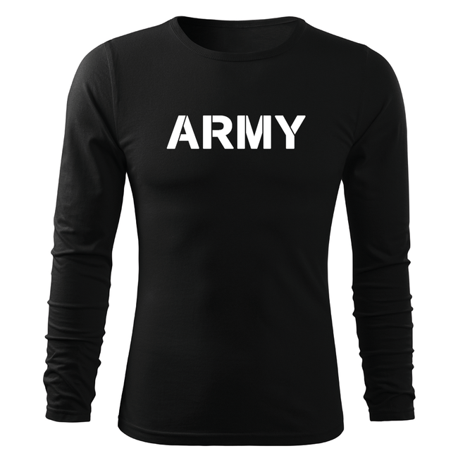 DRAGOWA Fit-T Langärmliges T-shirt army, schwarz 160g/m2