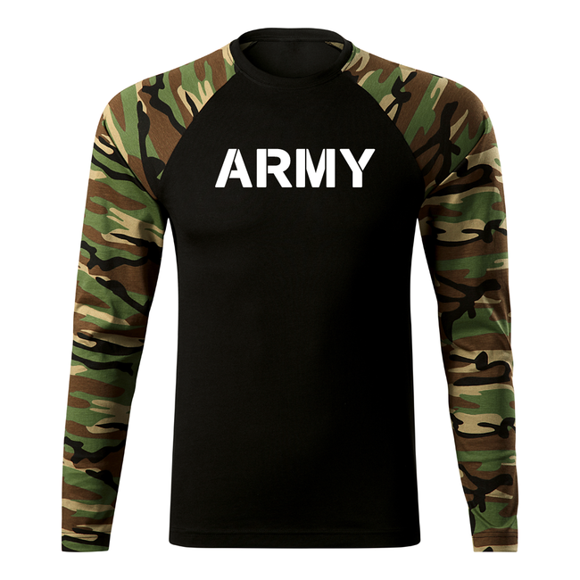 DRAGOWA Fit-T Langärmliges T-shirt army, woodland 160g/m2