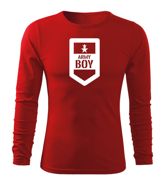 DRAGOWA Fit-T Langärmliges T-shirt army boy, rot 160g/m2