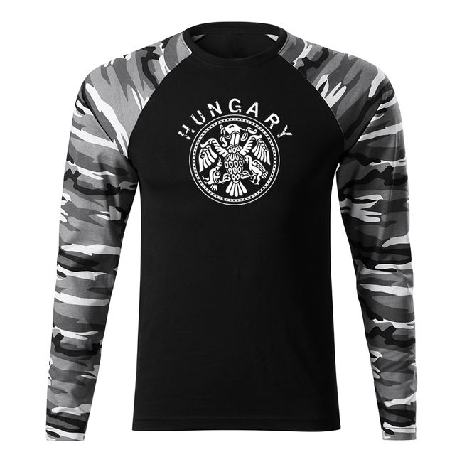 DRAGOWA Fit-T Langarmshirt Ungarn, metro 160 g/m2