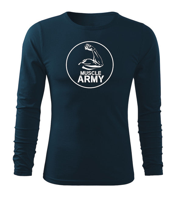 DRAGOWA Fit-T tričko s dlhým rukávom muscle army biceps