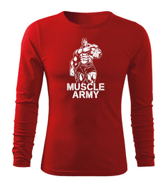 DRAGOWA Fit-T Langarmshirt muscle army man 160 g/m², rot