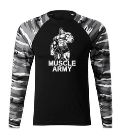 DRAGOWA Fit-T Langarmshirt muscle army man 160 g/m², metro