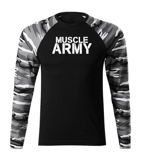 DRAGOWA Fit-T tričko s dlhým rukávom muscle army