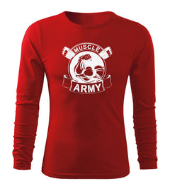 DRAGOWA Fit-T Langarmshirt muscle army original 160 g/m², rot