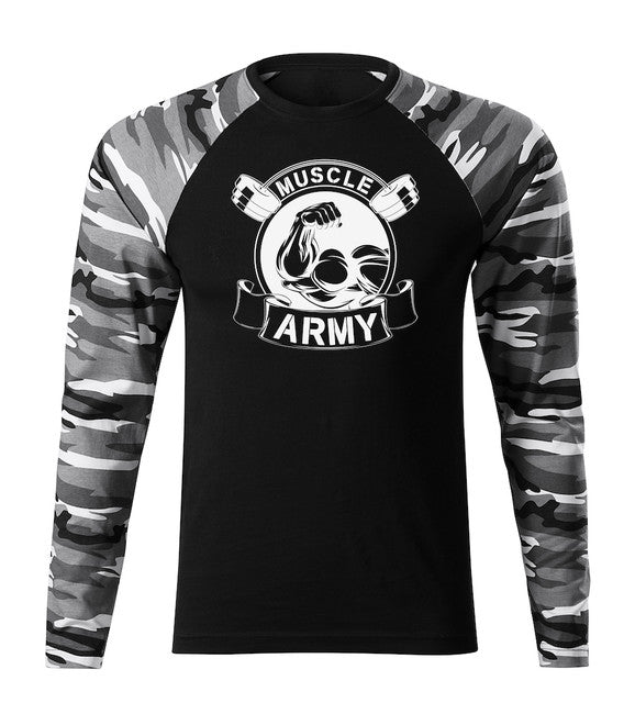 DRAGOWA Fit-T tričko s dlhým rukávom muscle army original