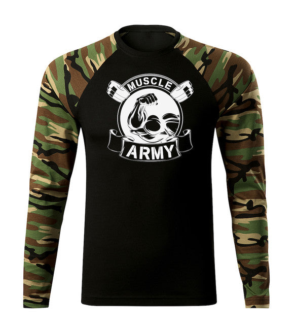 DRAGOWA Fit-T tričko s dlhým rukávom muscle army original