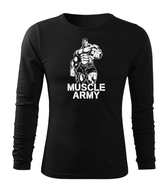 DRAGOWA Fit-T tričko s dlhým rukávom muscle army man