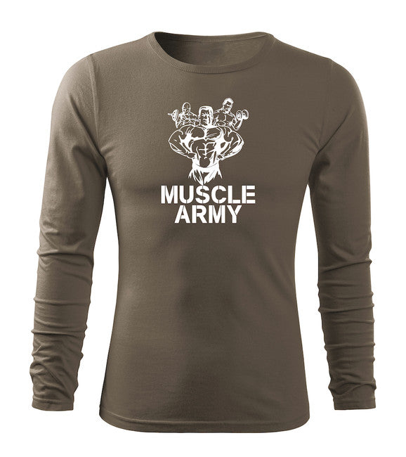 DRAGOWA Fit-T tričko s dlhým rukávom muscle army team