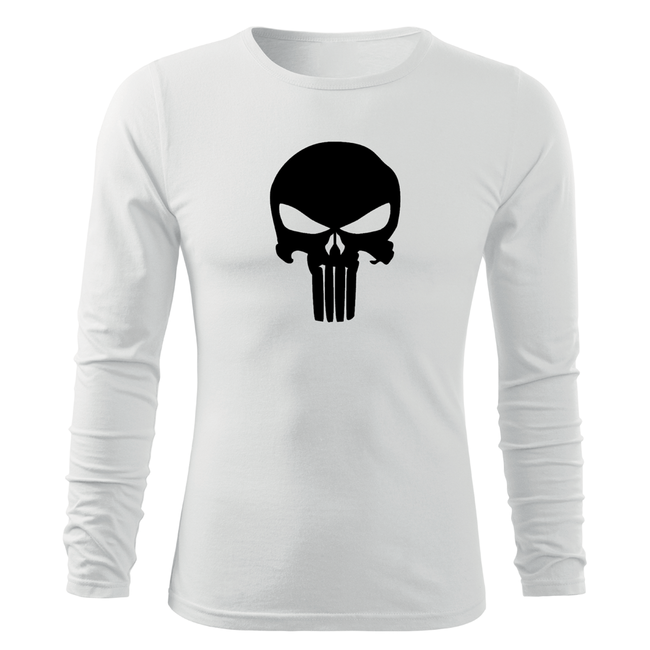 DRAGOWA Fit-T langärmliges T-shirt punisher 160g/m2, weiß