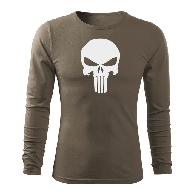 DRAGOWA Fit-T langärmliges T-shirt punisher, olivgrün 160g/m2
