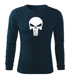 DRAGOWA Fit-T Langarmshirt Punisher 160 g/m², dunkelblau
