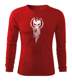 DRAGOWA Fit-T Langarmshirt skull 160 g/m², rot