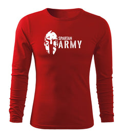 DRAGOWA Fit-T Langarmshirt Spartan army 160 g/m², rot