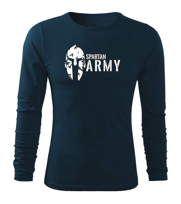 DRAGOWA Fit-T langärmliges T-shirt spartan army, dunkelblau 160g/m2