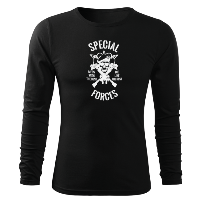 DRAGOWA Fit-T langärmliges T-shirt special force, schwarz 160g/m2