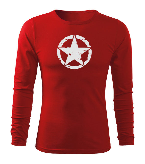 DRAGOWA Fit-T langärmliges T-shirt star, rot 160g/m2