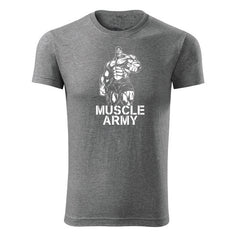 DRAGOWA μπλουζάκι fitness muscle army man 180 g/m², γκρι