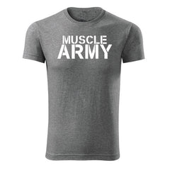DRAGOWA Fitness-T-Shirt muscle army 180 g/m², grau