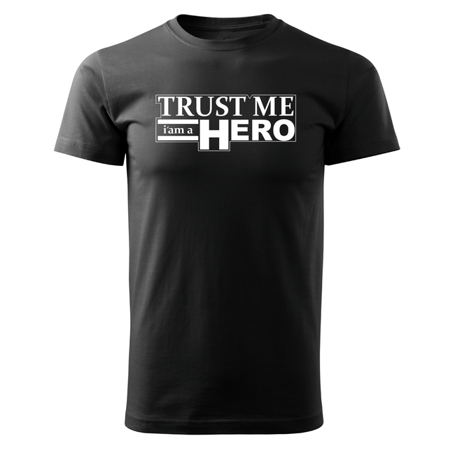 DRAGOWA Kurzarmshirt Hero, schwarz 160 g/m2