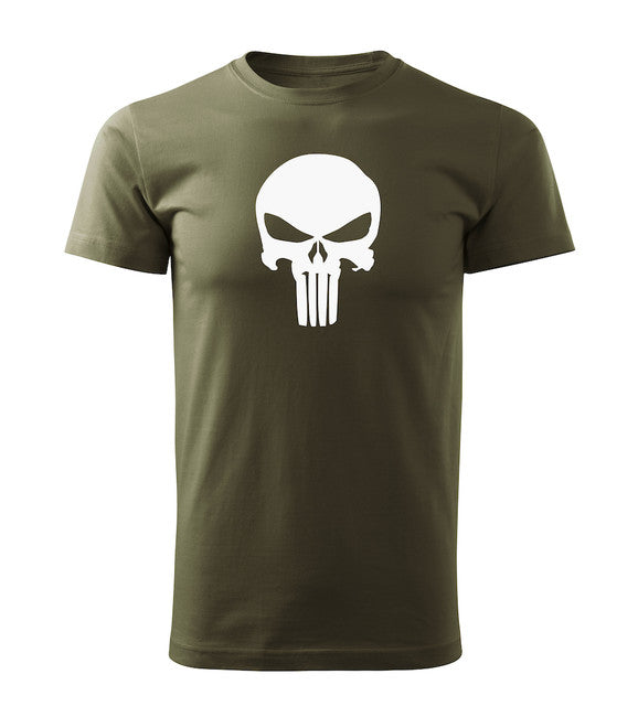 DRAGOWA Kurz-T-shirt Punisher, olivgrün 160g/m2