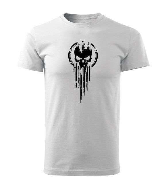 DRAGOWA Kurz-T-shirt Skull, weiß 160g/m2