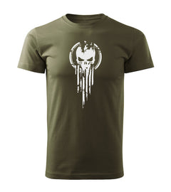 DRAGOWA Kurzarm-T-Shirt skull 160 g/m², oliv