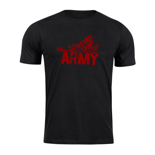 DRAGOWA Kurz-T-shirt spartan army RedNabis, schwarz 160g/m2