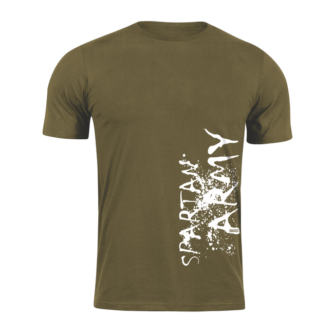 DRAGOWA Kurz-T-shirt spartan army WAR, olive 160g/m2
