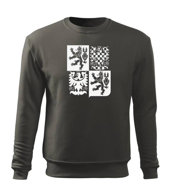 DRAGOWA herren-Sweatshirt Tschechisches großes Wappen, grau 300 g/m2