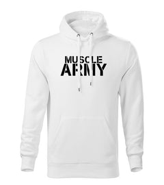 DRAGOWA Herren-Kapuzenpullover muscle army 320 g/m², weiß