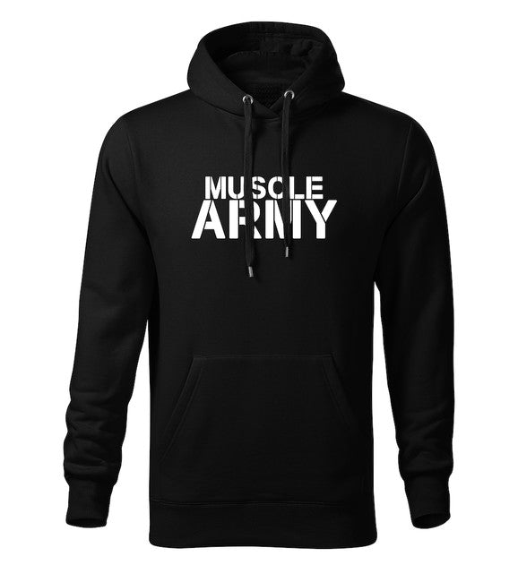 DRAGOWA pánska mikina s kapucňou muscle army