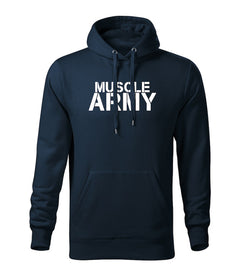 DRAGOWA Herren-Kapuzenpullover muscle army 320 g/m², dunkelblau