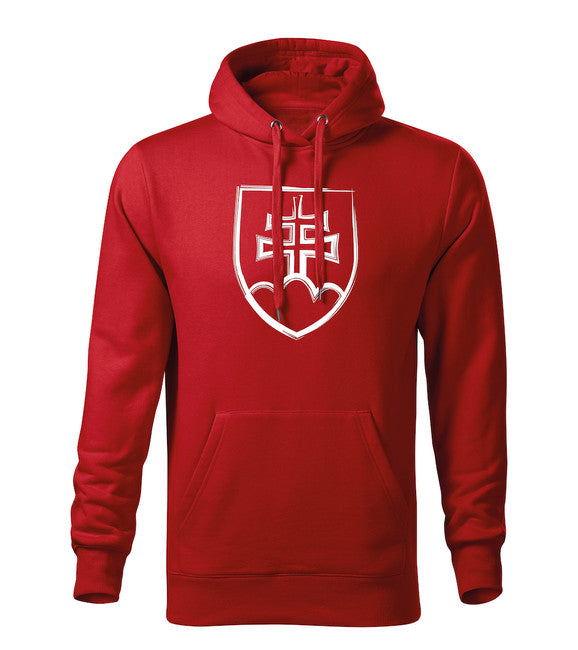 DRAGOWA herren-Kapuzenpullover Slowakisches Wappen, rot 320 g/m2