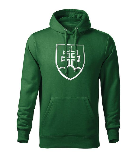 DRAGOWA herren-Kapuzenpullover Slowakisches Wappen, grün 320 g/m2