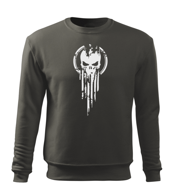DRAGOWA herren-Sweatshirt skull, grau 300g/m2