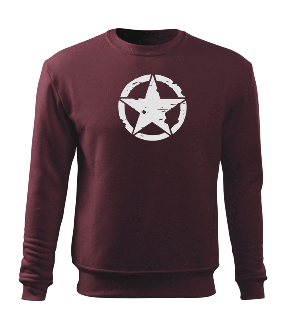 DRAGOWA herren-Sweatshirt star, bordeaux 300g/m2