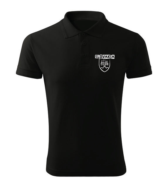 DRAGOWA Poloshirt Slovakia, schwarz 200 g/m2